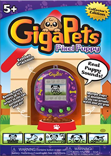 Giga Pet Virtual Pet for Kids Ages 5 and Up, 90s Throwback, 2-in-1 Puppy Dog, 25th Anniversary Edition Upgraded Collector’s Edition, Kids Learn to Take Care of a Pet Pixel Puppy