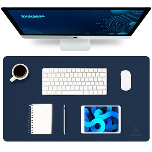 K KNODEL Small Desk Mat, Office Desk Pad, Computer Desk Mat, Laptop Mat for Desk, Desk Protecor Mat, Desktop Mat, Desk Writing Pad, Desk Blotter Pad, Desk Cover Mat (23.6"x13.8", Dark Blue)