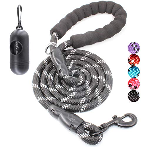 BAAPET 2_4_5_6 FT Dog Leash with Comfortable Padded Handle and Highly Reflective Threads for Small Medium and Large Dogs (4FT-1_2