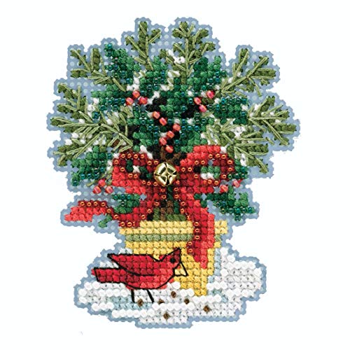 Evergreen Topiary Beaded Counted Cross Stitch Ornament Kit Mill Hill 2020 Winter Holiday MH182035