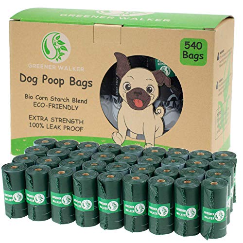 GREENER WALKER Poop Bags for Dog Waste-540 Bags,Extra Thick Strong 100zz Leak Proof Dog waste Bags (Deep Green)