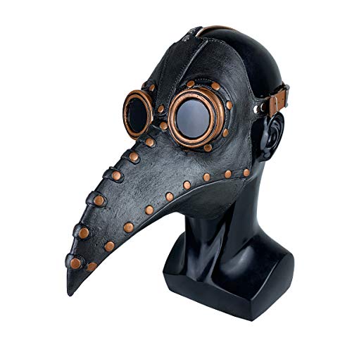 Stegosaurus Plague Doctor Bird Mask Long Nose Beak Cosplay Steampunk Halloween Costume Props Latex Material