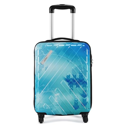 Safari RAY Voyage Polycarbonate Printed Hard Sided Cabin Luggage, Printed Blue, Cabin, Luggage