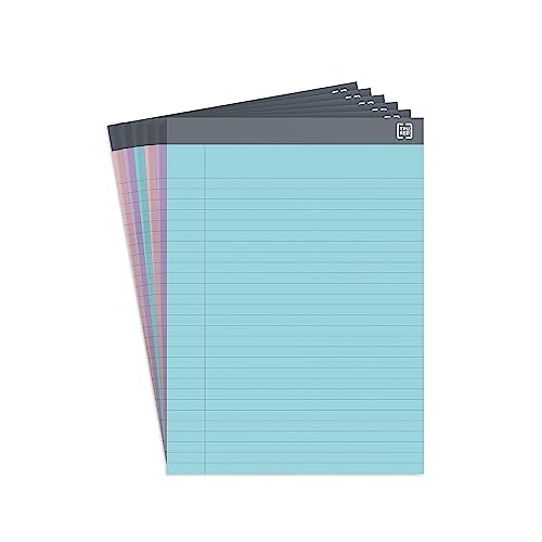 TRU RED TR57363 Notepads, 8.5-Inch x 11.75-Inch, Wide Ruled, Pastels, 50 Sheets_Pad