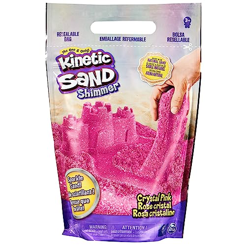 Kinetic Sand, Crystal Pink 2lb Bag of All-Natural Shimmering Play Sand for Squishing, Mixing and Molding, Sensory Toys for Kids Ages 3 and up