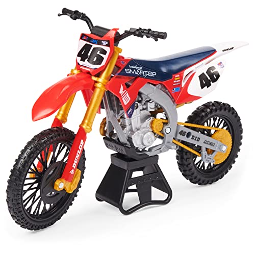 Supercross, Authentic Justin Hill 1:10 Scale Collector Die-Cast Motorcycle Replica with Display Stand