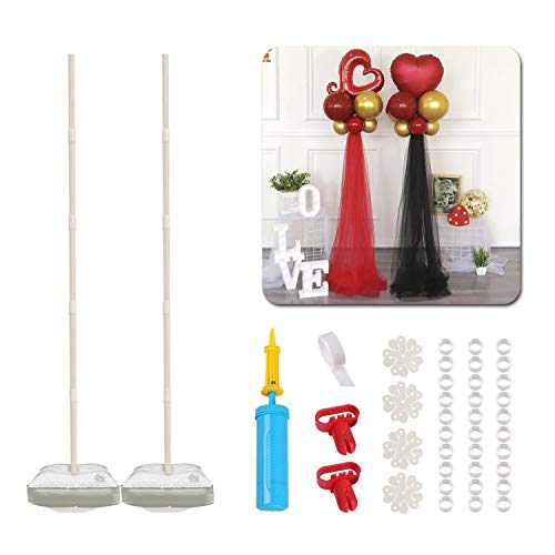 61-inch Balloon Column Kit with base(2 Set), Pretty Balloon Arch & Garland kit Stand Decorations for New Years Eve, Christmas, Birthday Party