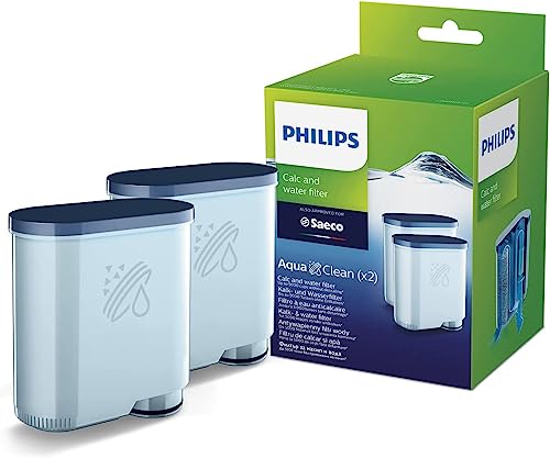 PHILIPS AquaClean Original Calc and Water Filter, No Descaling up to 5,000 cups, Reduces Formation of Limescale, 2 AquaClean Filters, (CA6903_22)