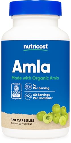 Nutricost Amla 1000mg, 120 Vegetarian Capsules - CCOF Certified Made with Organic, Non-GMO, Gluten Free, 60 Servings