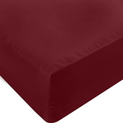 Utopia Bedding Queen Fitted Sheet - Bottom Sheet - Deep Pocket - Soft Microfiber - Shrinkage and Fade Resistant - Easy Care -1 Fitted Sheet Only (Red Burgundy)