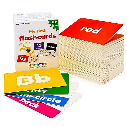 My First Flash Cards for Toddlers - 101 Cards - 202 Sides - Learn Shapes, Numbers, Colors, Body Parts, Counting, Letters & More - Fun Learning and Educational Flashcards