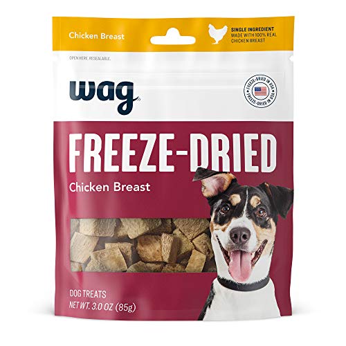 Amazon Brand - Wag Freeze-Dried Raw Single Ingredient Dog Treats Chicken Breast 3 Ounce (Pack of 1)