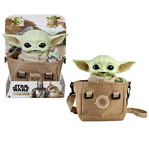 Mattel Star Wars Grogu Plush 10-inch Toy, Character Figure with Soft Body, Sounds & Carrier, Inspired by Star Wars The Mandalorian