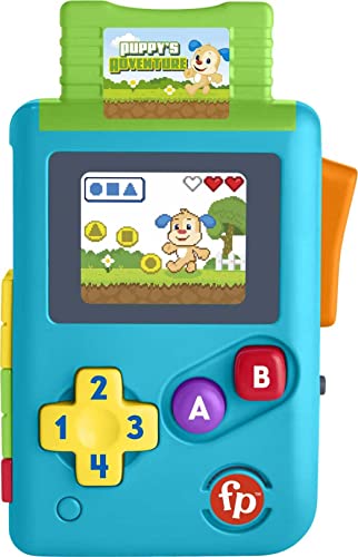 Fisher-Price Laugh & Learn Baby & Toddler Toy Lil’ Gamer Pretend Video Game with Lights & Learning Songs for Ages 6+ Months