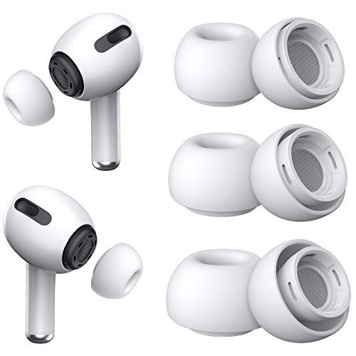 [3 Pairs] Replacement Ear Tips for Airpods Pro and Airpods Pro 2nd Generation with Noise Reduction Hole, Silicone Ear Tips for Airpods Pro with Portable Storage Box and Fit in The Charging Case(S_M_L)