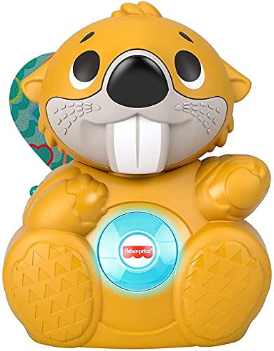 Fisher-Price Linkimals Baby & Toddler Learning Toy Boppin’ Beaver with Interactive Lights & Music for Ages 9+ Months