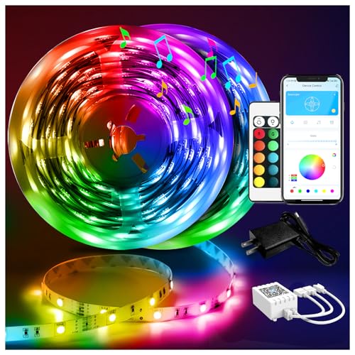 DAYBETTER Led Strip Lights 100 ft Smart with App Remote Control, 5050 RGB for Bedroom, Living Room, Home Decoration, Music Sync Color Changing for Room Party(2 Rolls of 50 ft)