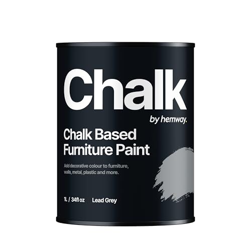 Hemway Lead Grey Chalk Based Furniture Paint Matt Finish Wall and Upcycle DIY Home Improvement 1L _ 35oz Shabby Chic Vintage Chalky (50+ Colours Available)