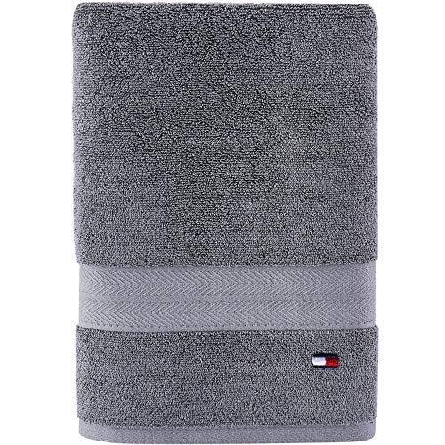 Tommy Hilfiger Modern American Solid Bath Towel, 30 X 54 Inches, 100zz Cotton 574 GSM (Grey Violet)