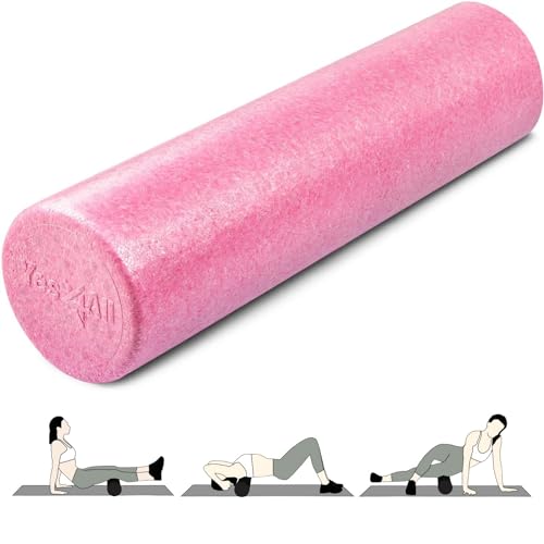 Yes4All High Density Foam Roller for Back, Variety of Sizes & Colors for Yoga, Pilates - Fuschia Rose - 24 Inches