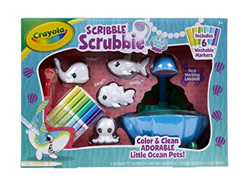 Crayola Scribble Scrubbie Pets Blue Lagoon Playset, Pet Toys For Girls & Boys, Gifts For Kids Ages 3+