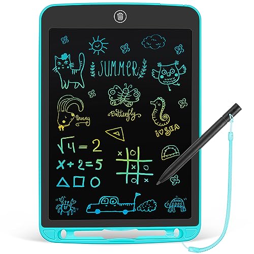 LCD Writing Tablet 10 Inch Toddler Doodle Board,Colorful Drawing Tablet, Erasable Reusable Electronic Painting Pads, Educational and Learning Kids Toy for 3 4 5 6 Year Old Boys and Girls(Sky Blue)