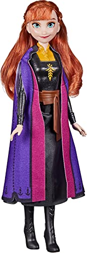 Disney Frozen 2 Frozen Shimmer Anna Fashion Doll, Skirt, Shoes, and Long Red Hair, Toy for Kids 3 Years Old and Up , Black