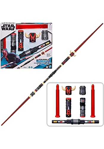 STAR WARS Lightsaber Forge Darth Maul Double-Bladed Electronic Red Lightsaber Toy, Customizable Roleplay Toy for Kids Ages 4 and Up