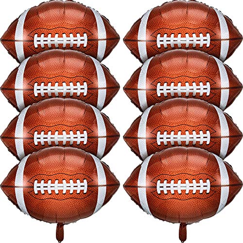 Football Balloons Football Party Balloons Football Shaped Aluminum Foil Balloons for Sport Themed Football Themed Birthday Party Decor, 22 Inch (8)