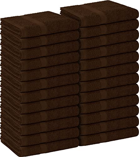 Utopia Towels - Salon Towel, Pack of 24 (Not Bleach Proof, 16 x 27 Inches) Highly Absorbent Cotton Towels for Hand, Gym, Beauty, Hair, Spa, and Home Hair Care, Dark Brown