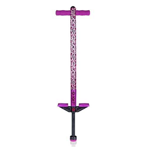 Flybar Pogo Stick for Kids, 40 to 80 Pounds, Perfect for Beginners, Easy Grip Foam Handles, Anti-Slip Foot Pegs, Outdoor Toys for Boys, Jumper Toys for Girls, Outside Toys for Kids (Jolt, Leopard)