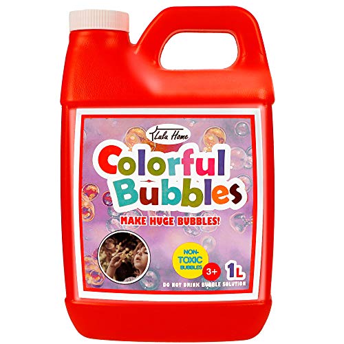 Lulu Home Concentrated Bubble Solution, 1 L_ 33.8 OZ Refill for Kids Bubble Machines, Giant Wands, Blowers - Halloween Party Favors