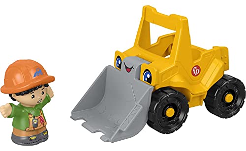 Little People Toddler Construction Toy Bulldozer Vehicle & Worker Figure for Pretend Play Ages 1+ Years