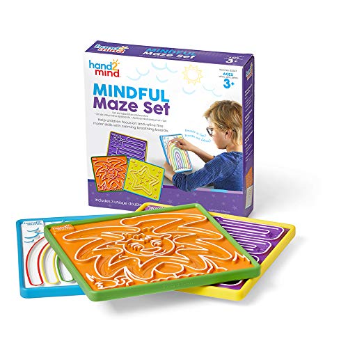 hand2mind Mindful Maze Boards, Learn Breathing Patterns, Mindfulness for Kids Anxiety Relief, Tactile Sensory Toys, Play Therapy Toys, Social Emotional Learning Activities, Calm Down Corner Supplies