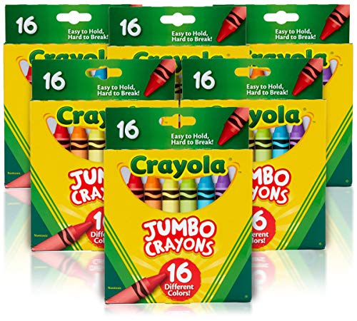 Crayola Jumbo Crayons Bulk, 6 Sets of 16 Large Crayons for Toddlers & Kids, School Supplies, Gifts [Amazon Exclusive]