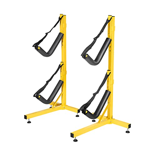 Double Kayak Storage Rack Free Standing Storage for Two Kayak, SUP, Canoe and Paddleboard, Indoor Outdoor or Garage