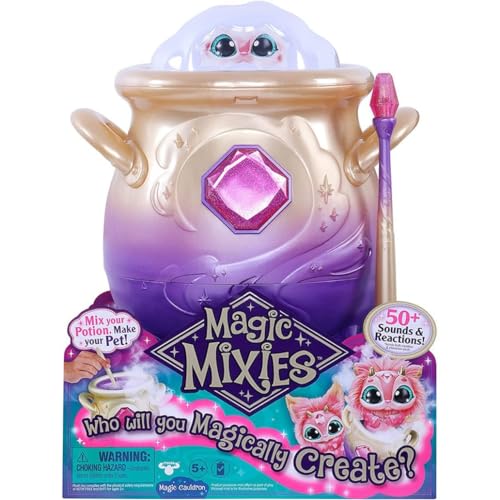 Magic Mixies Magical Misting Cauldron with Interactive 8 inch Pink Plush Toy and 50+ Sounds and Reactions