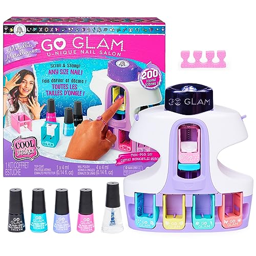 Cool Maker, GO GLAM U-nique Metallic Nail Salon with 200 Icons and Designs, 4 Polishes, Stamper & Dryer, Nail Kit for Girls, Amazon Exclusive