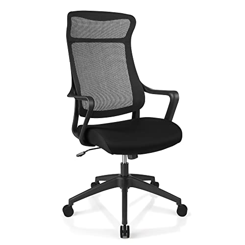 Realspace® Lenzer Mesh High-Back Task Chair, Black, BIFMA Compliant