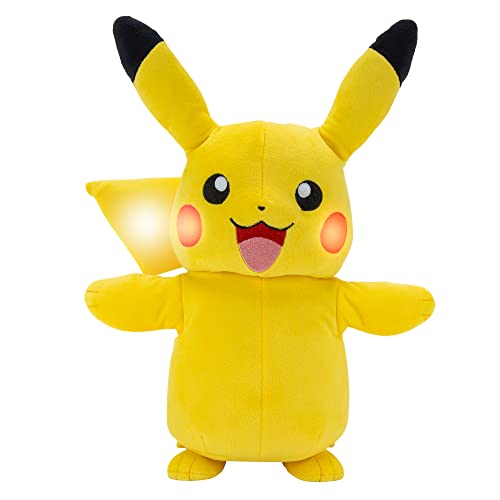 Pokémon Pikachu Electric Charge Plush - 10 Inch Interactive Plush with Lights, Voice Reactions, and Thunder FX