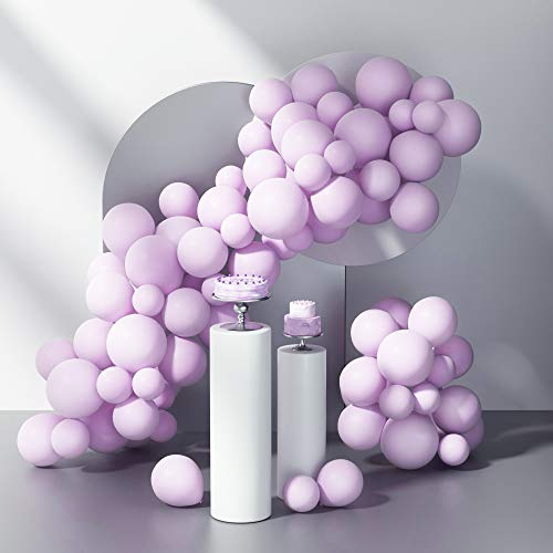 Pastel Purple Balloons Kit Latex Party Balloons 12inch 5inch 80pcs Macaron Baby Shower Purple Balloon for Birthday Party Decorations