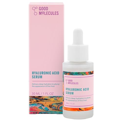 Good Molecules Hyaluronic Acid Serum - Hydrating, Non-greasy formula to Moisturize, Plump - 1zz HA, Anti-aging, Water-Based Skincare for Face