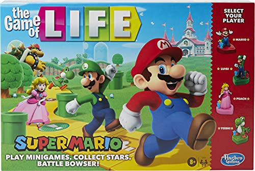 Hasbro Gaming The Game of Life: Super Mario Edition Board Game for Kids Ages 8 and Up, Play Minigames, Collect Stars, Battle Bowser