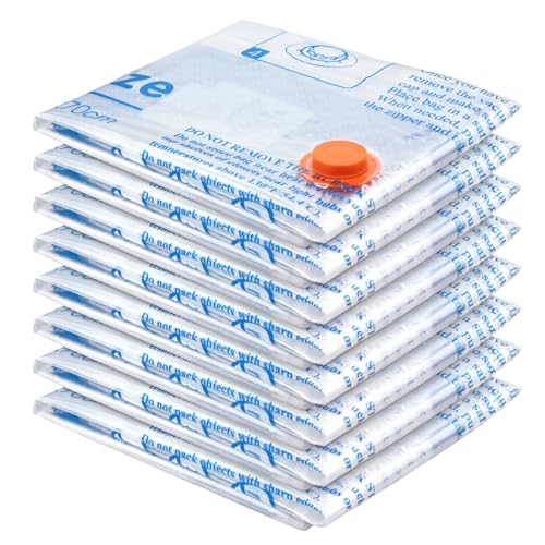 Vacuum Storage Bags 8 Medium, Space Saver Sealer Bags, Airtight Compression Bags for Clothes, Pillows, Comforters, Blankets, Bedding,clothing