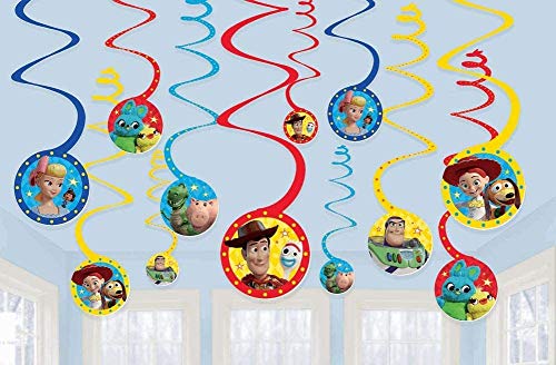 amscan Toy Story 4 Multicolor Spiral Party Decorations | 24 Count