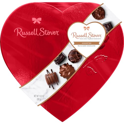 Russell Stover, Red Foil Heart, 10 Ounce - Chocolate Gift Box for Mother