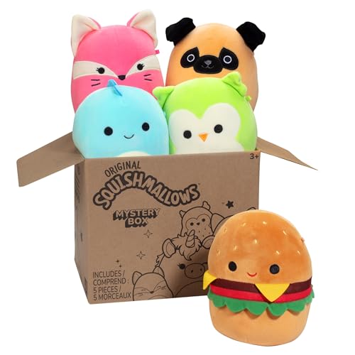 Squishmallows 5" Mystery Box Plush 5 Pack-New 2024 Styles-Official Kellytoy-Soft & Squishy Mini Stuffed Animal Toy- Gift for Kids, Girls & Boys