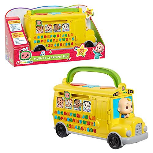 CoComelon Musical Learning Bus, Number and Letter Recognition, Phonetics, Yellow School Bus Toy Plays ABCs and Wheels on the Bus, Officially Licensed Kids Toys for Ages 18 Month by Just Play