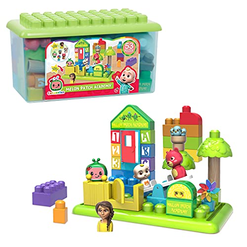 Just Play CoComelon Patch Academy, 53 Large Building Blocks Includes 6 Character Figures, Officially Licensed Kids Toys for Ages 18 Month