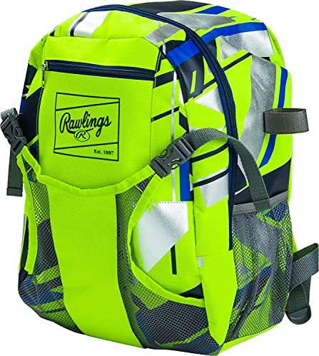 Rawlings | REMIX Backpack Equipment Bag | T-Ball & Youth Baseball _ Softball | Green